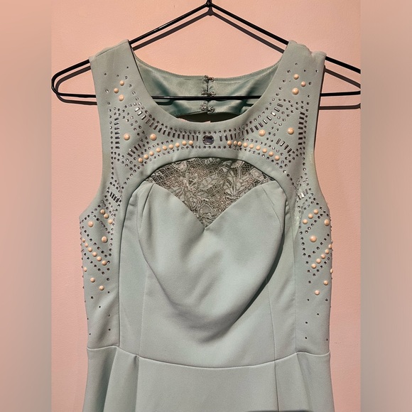 Mint Green Embellished Dress By Guess - Picture 2 of 3